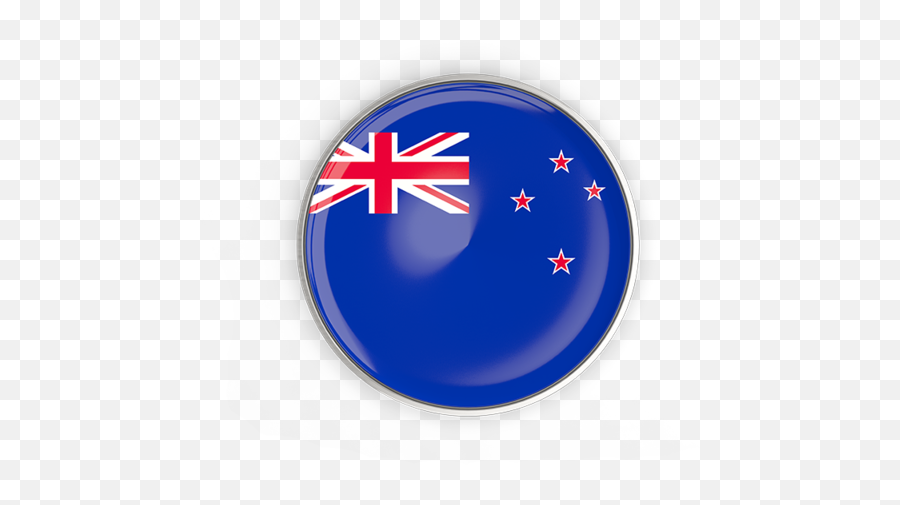 Round Button With Metal Frame - New Zealand Flag Png,New Zealand Flag Png