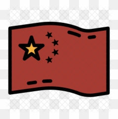China Flag Icon Of Colored Outline - Big Cup Cafe png