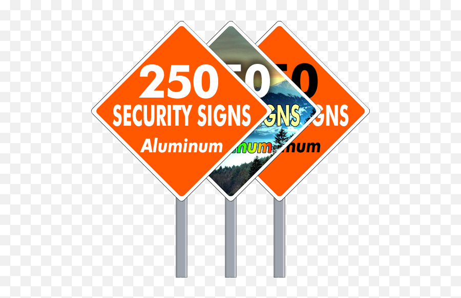 Aluminum Security Yard Signs - Diamond Shape 250 Per Box Security T Shirt Png,Diamond Shape Png
