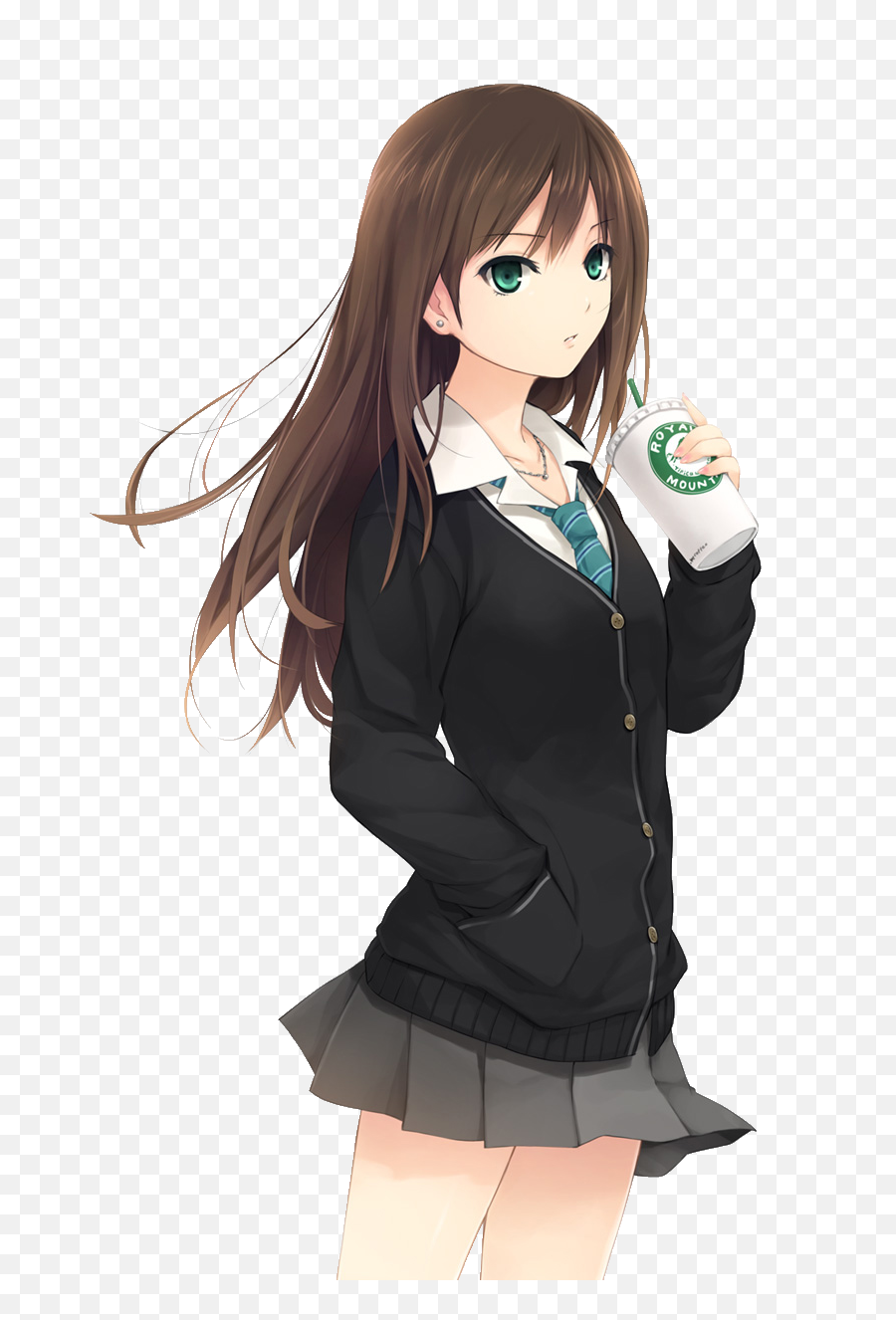 Anime Girl With Brown Hair Png 2 - Brown Hair Female Anime Characters,Anime  Hair Transparent - free transparent png images 