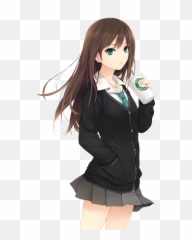 Anime Girl With Brown Hair Png 2 - Female Characters