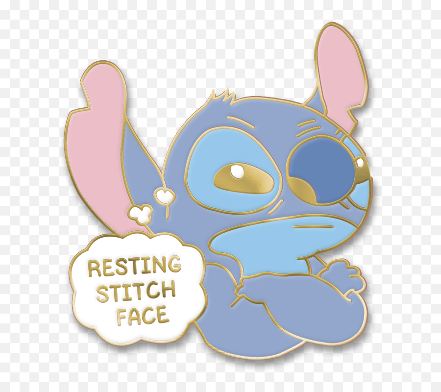 Resting Stitch Face Enamel Pin - Happy Png,Lilo And Stitch Logo