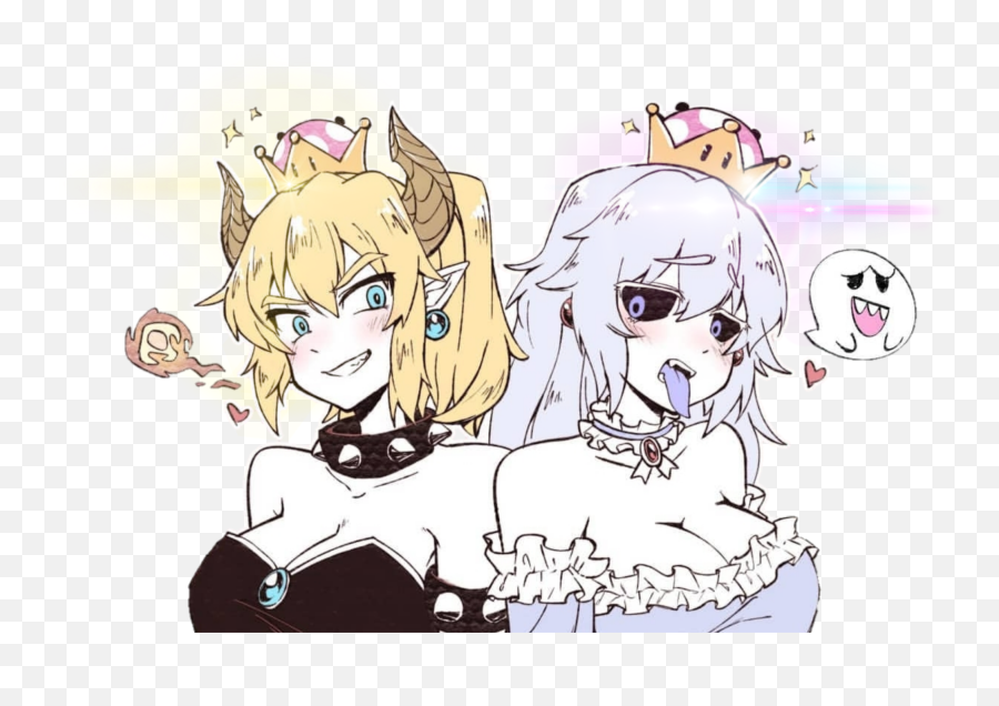 Bowsette Booette Mario Girls Sticker By Wanhedart - Panty And Stocking Dibujos Png,Bowsette Png
