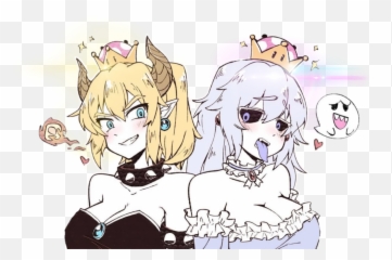 Bowsette Booette Mario Girls Sticker By Wanhedart - Panty And Stocking Dibujos Png,Bowsette Png