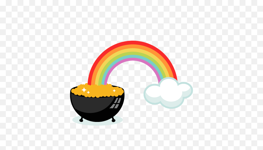 Rainbow With Pot Of Gold Clipart - Pot Of Gold With Rainbow Png,Pot Of Gold Transparent