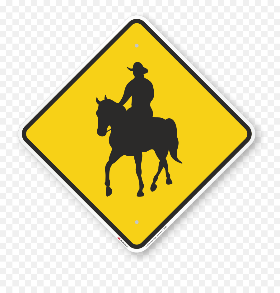 Horse Rider Crossing Sign - Horseback Riding Caution Signs Png,Horse Rider Icon