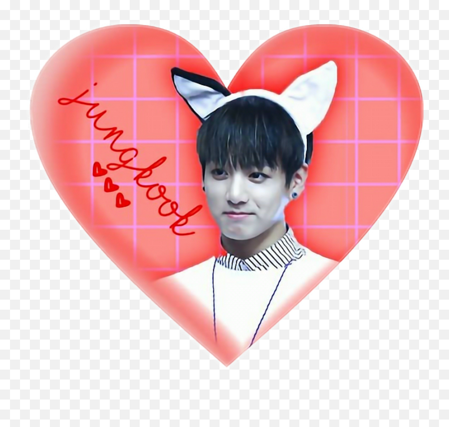 Jungkook Red Heart Love Icon Overlay Sticker Tumblr - Cute Jungkook Png,Icon Frames Tumblr