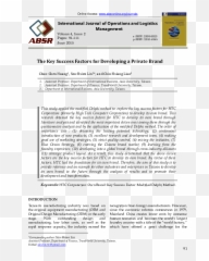 Pdf The Key Success Factors For Developing Private Brand - Document png