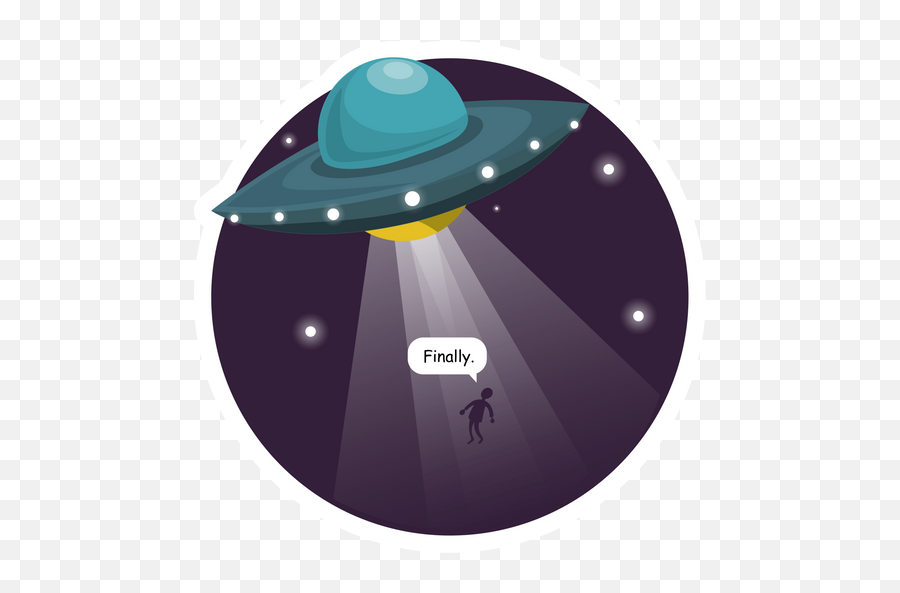 The Long - Awaited Ufo Abduction Sticker Sticker Mania Celestial Event Png,Alien On Chrome Icon
