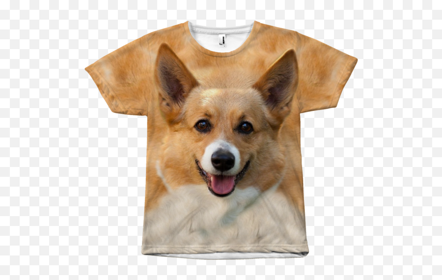 Corgi Dog Face All Over Print Tee Shirt - Pembroke Welsh Corgi Png,Dog Face Png