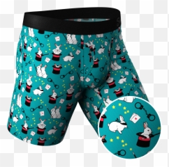 The Abracadome Magic Bunny Long Leg Ball Hammock Pouch Underwear With Fly - Boardshorts png