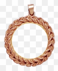14k Gold Double Rope Bezel - Panda 120oz Maple Leaf 120ozPendant Solid png