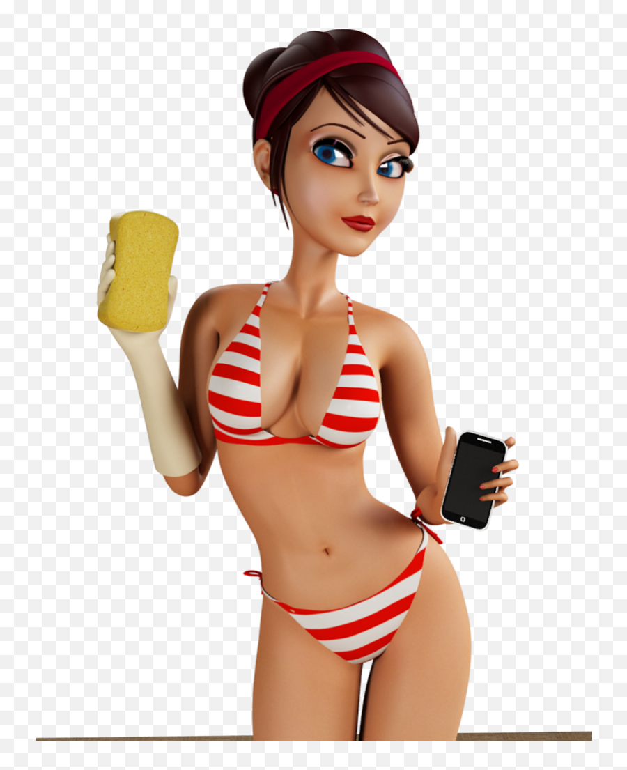 Download Hd 3d Character Bikini Girl - Bikini Girl Png,Girl In Bikini Png