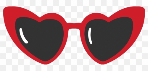Red Sunglasses Clipart - Heart Shaped Png