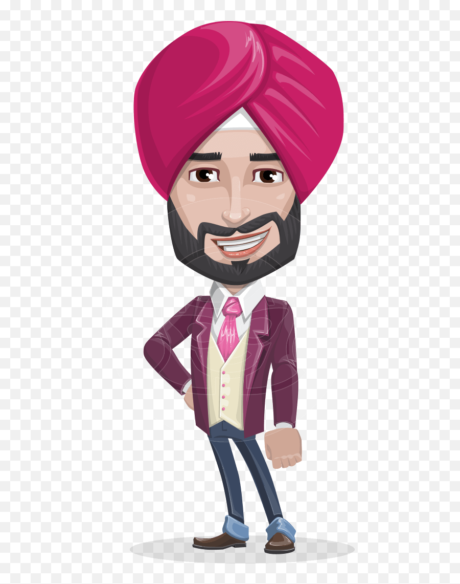 Indian Businessman Cartoon Vector Character Aka Jayant - Man Transparent Turban Emoji Png,Turban Transparent