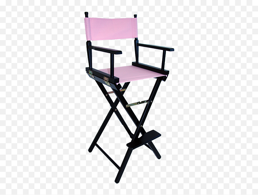 The Tall Directors Chair In Black Wood With A Pink Canvas - Personalised Tall Makeup Artist Chairs Png,Director Chair Png