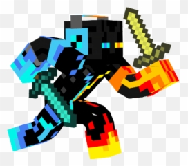 Ice Fire Enderman - Cool Minecraft Skins png