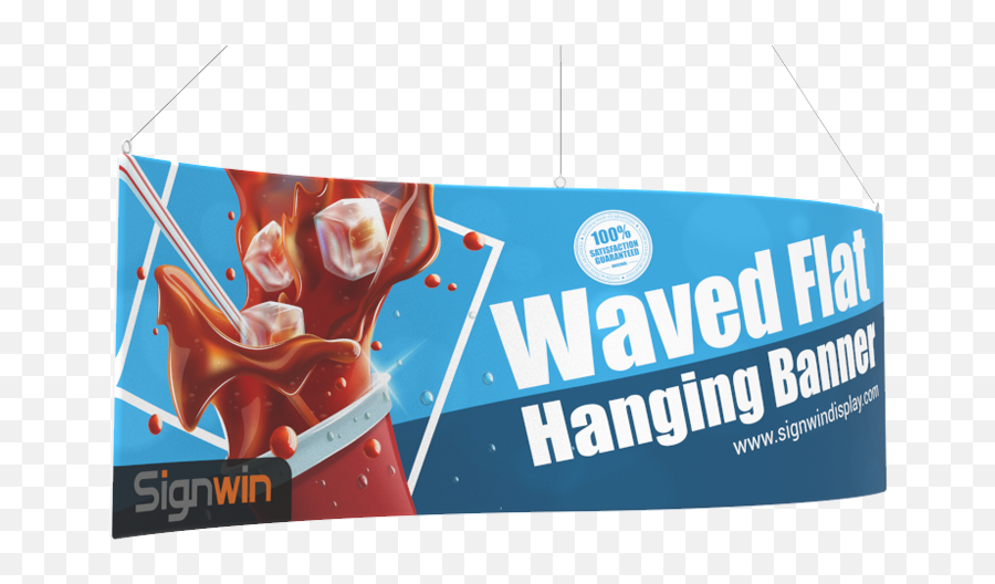 Waved Flat Hanging Banner Logo Printing Png