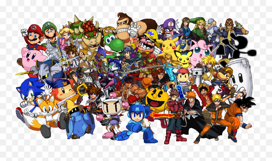 A Wallpaper With All The Current - Super Smash Flash 2 Png,The Flash Logo Wallpaper