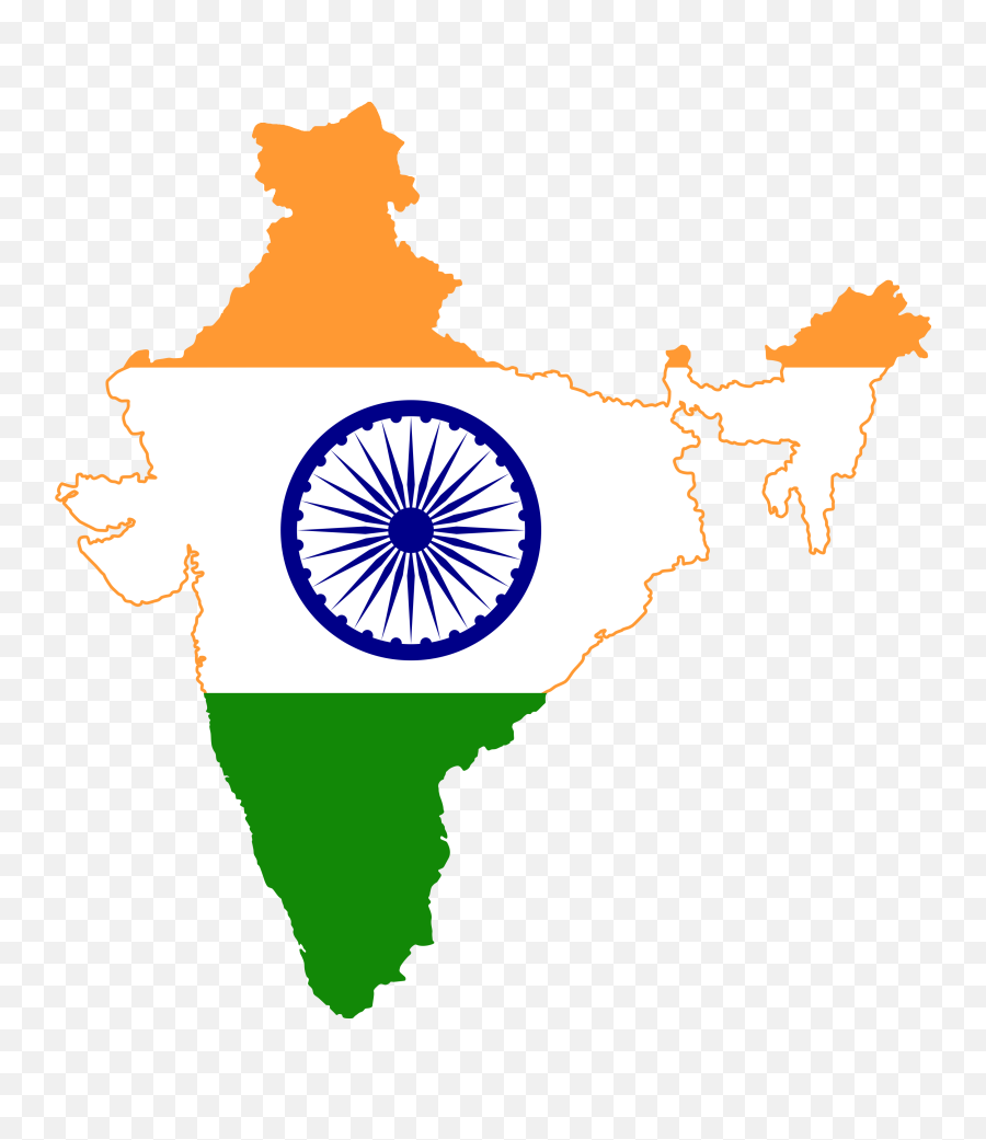 Flag Map Of India Actual Control - India Flag Country Png,India Flag Png