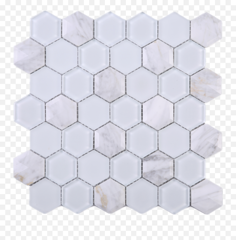 Multile - Hexagon Glass And Marble Mosaic Tile Png,White Hexagon Png