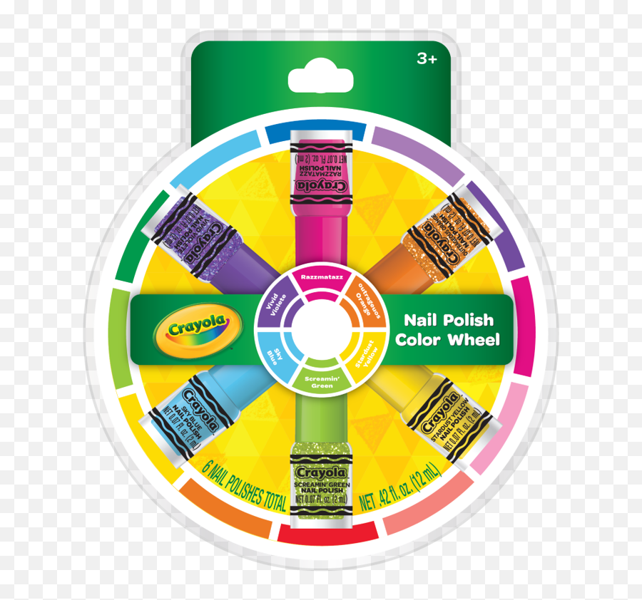 Crayola Nail Polish Wheel 6 Piece - Walmartcom Crayola Nail Polish Color Wheel Png,Color Wheel Transparent