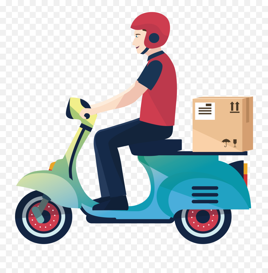 Download Delivery Motorcycle Courier A Clip Art Free Library - Motorcycle Delivery Png,Motorcycle Clipart Png