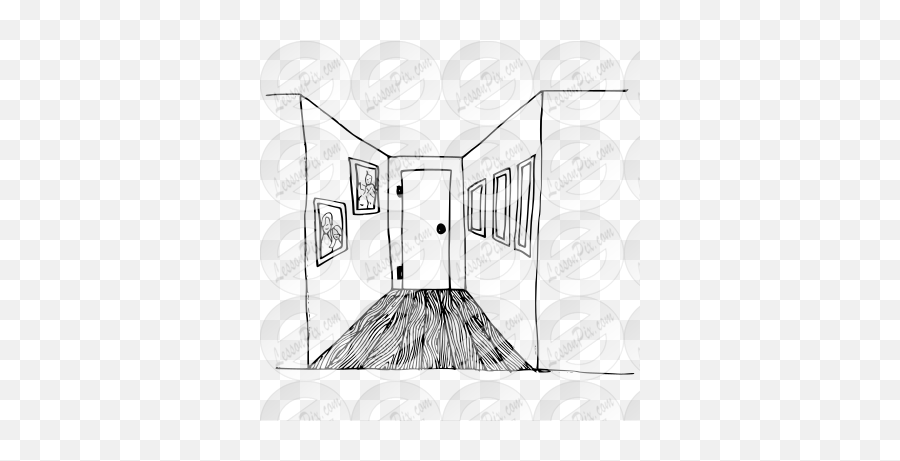Hallway Outline For Classroom Therapy - Hall In House Clipart Black And White Png,Hallway Icon