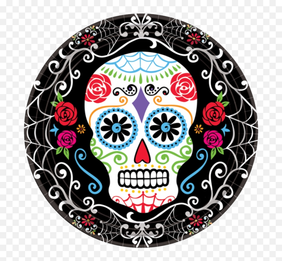 Day Of The Dead Party Plates Clipart - Calabazas Pintadas De Halloween Catrina Png,Day Of The Dead Png