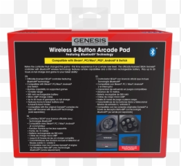 Official Sega Genesis Bluetooth Controller Black - Headphones Png,Sega Png