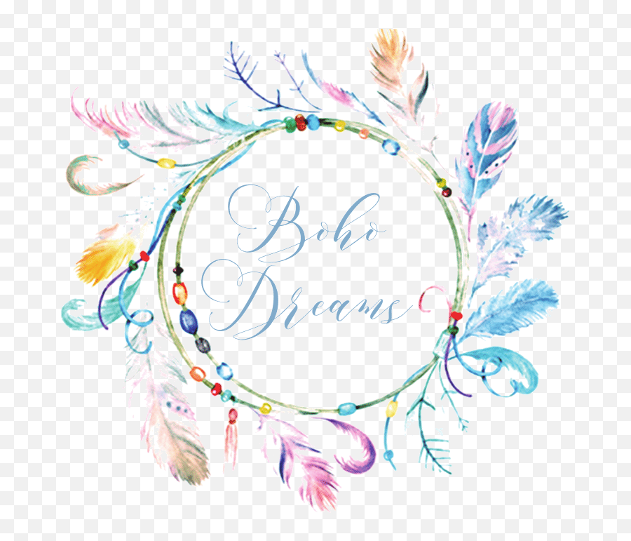 Shop Boho Dreams - Watercolor Colorful Feathers Png,Boho Logo