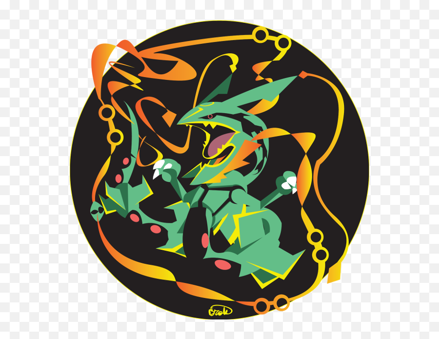 Mega Rayquaza Art Drawing - Rayquaza Logo Png,Rayquaza Png