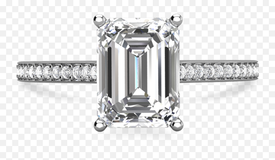 Charlotte Emerald Cut Diamond Ring - Engagement Ring Png,Diamond Ring Png