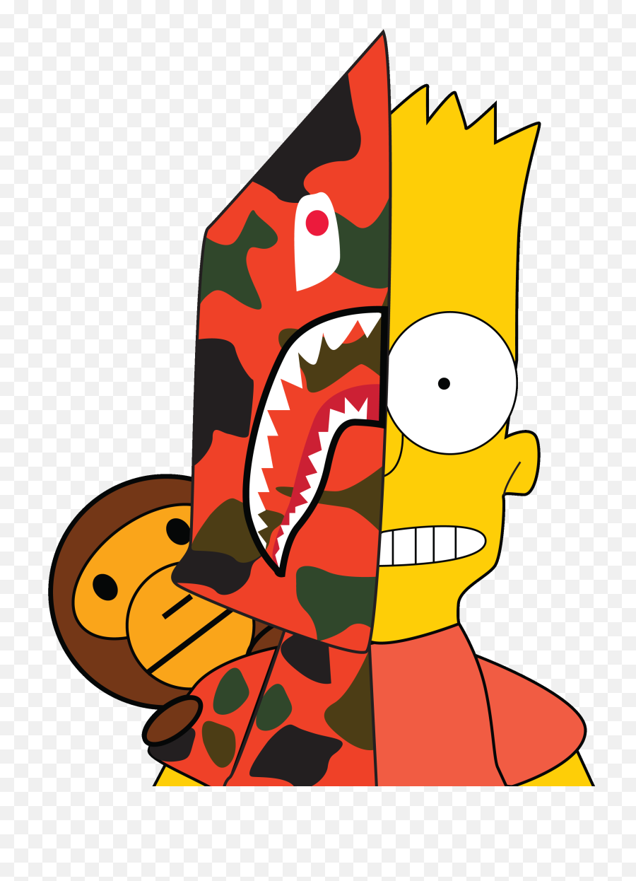 Bape Cool Simpson Drawings - Bart Simpson X Bape Png,Bape Logo Png
