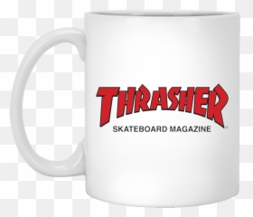 Thrasher Magazine Red Logo Design 11 Oz White Mug - Beer Stein png