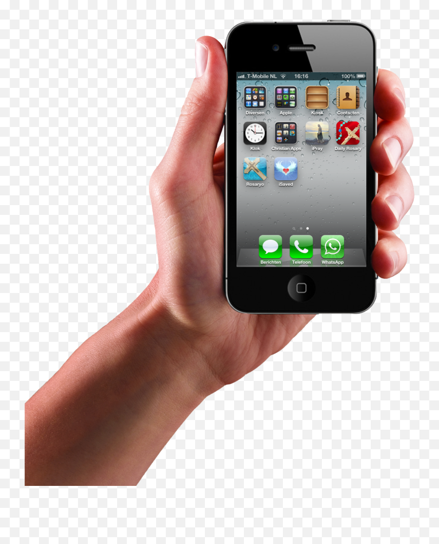 Phone Clipart Iphone Apple Transparent - Large Hand Holding Phone Png,Black Hand Png