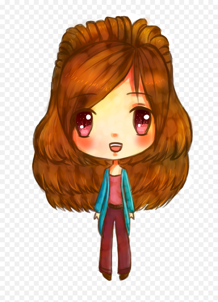 Illustration Brown Hair Cartoon Character Doll - Illustration Png,Red Hair Png