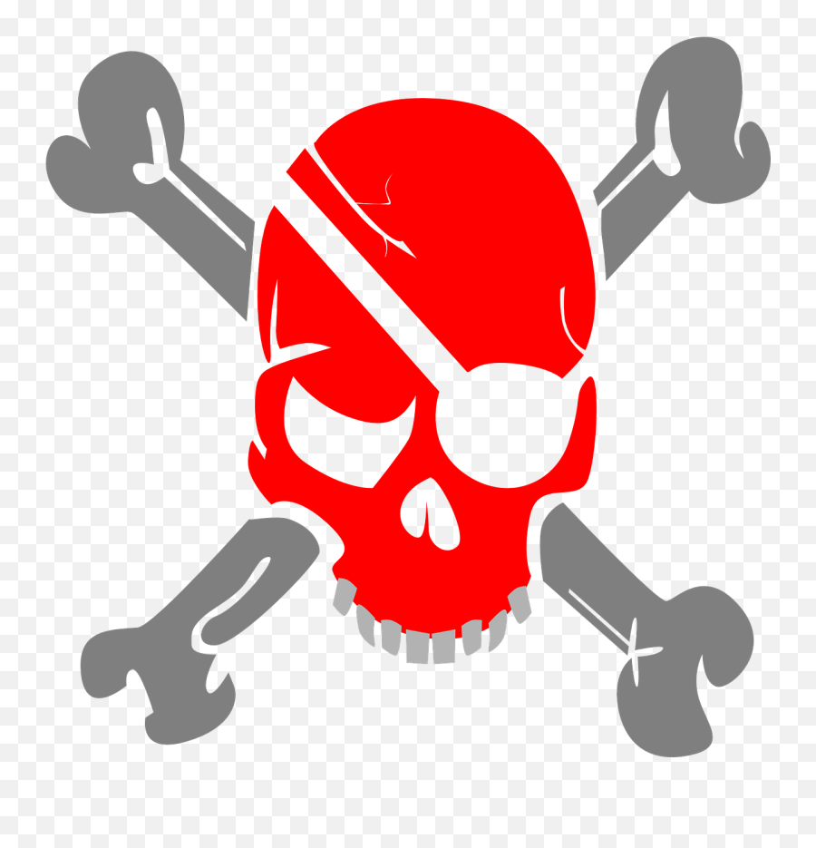 Skull Red Bones - Free Vector Graphic On Pixabay Png,Eye Patch Png