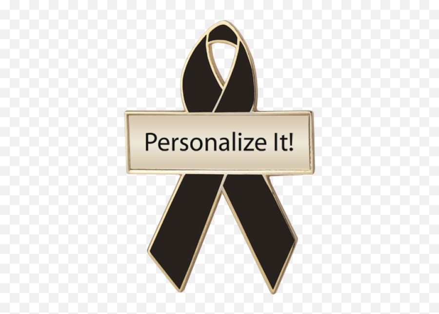 Black Awareness Ribbons Lapel Pins Personalized Cause - Meaning Black Cancer Ribbon Png,Black Ribbon Png