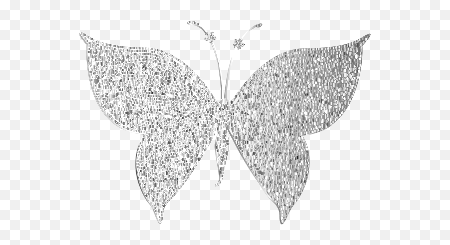 Monochromatic Tiled Butterfly Silhouette Free Svg - Silver Butterfly Png,Butterfly Silhouette Png
