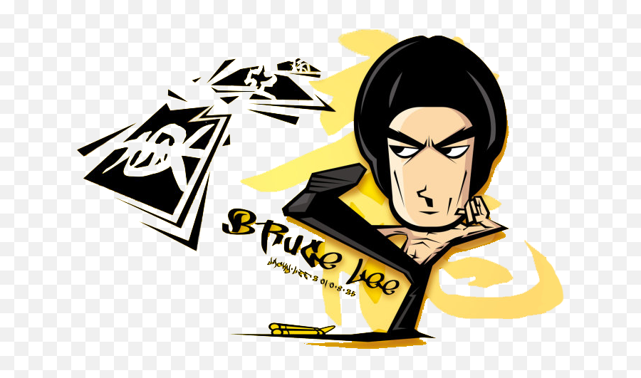 Kung Fu Kick Illustration - Bruce Lee Kicked Over East Asia Bruce Lee Png,Bruce Lee Logo