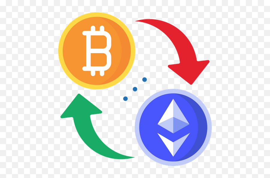 Bitcoin To Etherium Conversion Icon Of Flat Style - Emblem Png,Bitcoin Logos