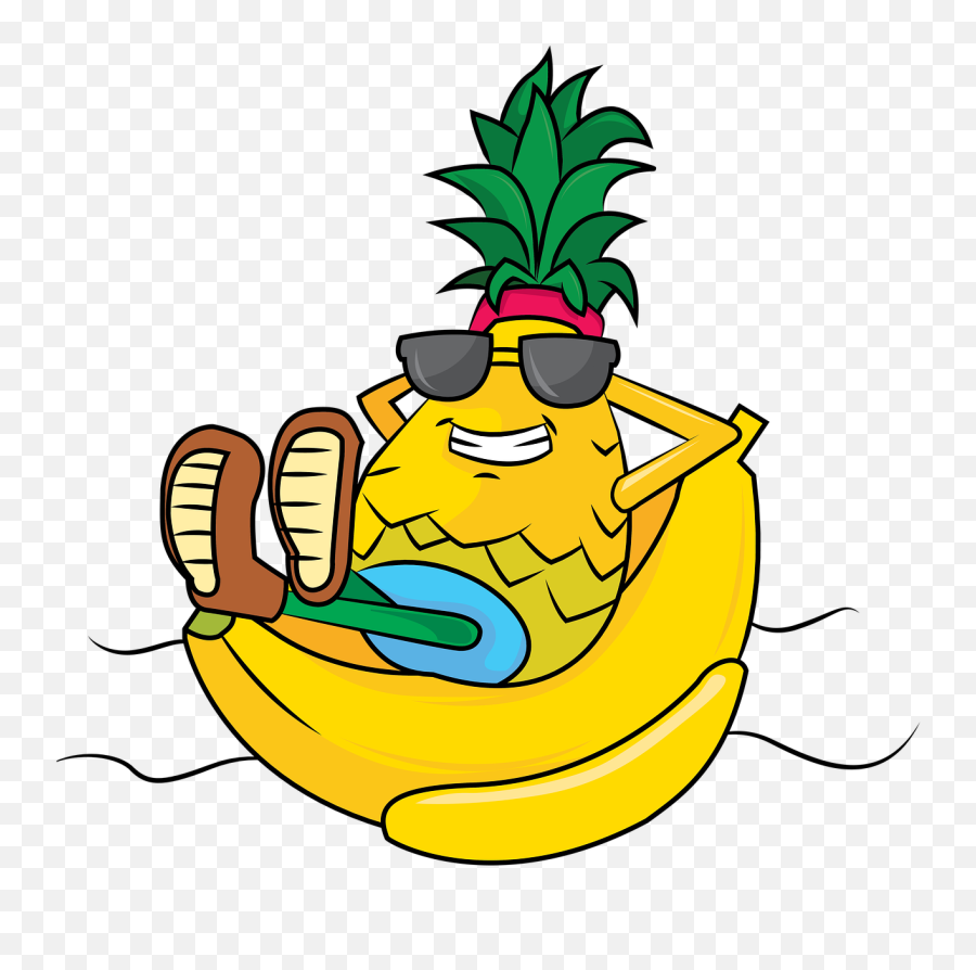 Banana Cartoon Cute - Free Image On Pixabay Gambar Kartun Pisang Lucu Png,Pineapple Cartoon Png