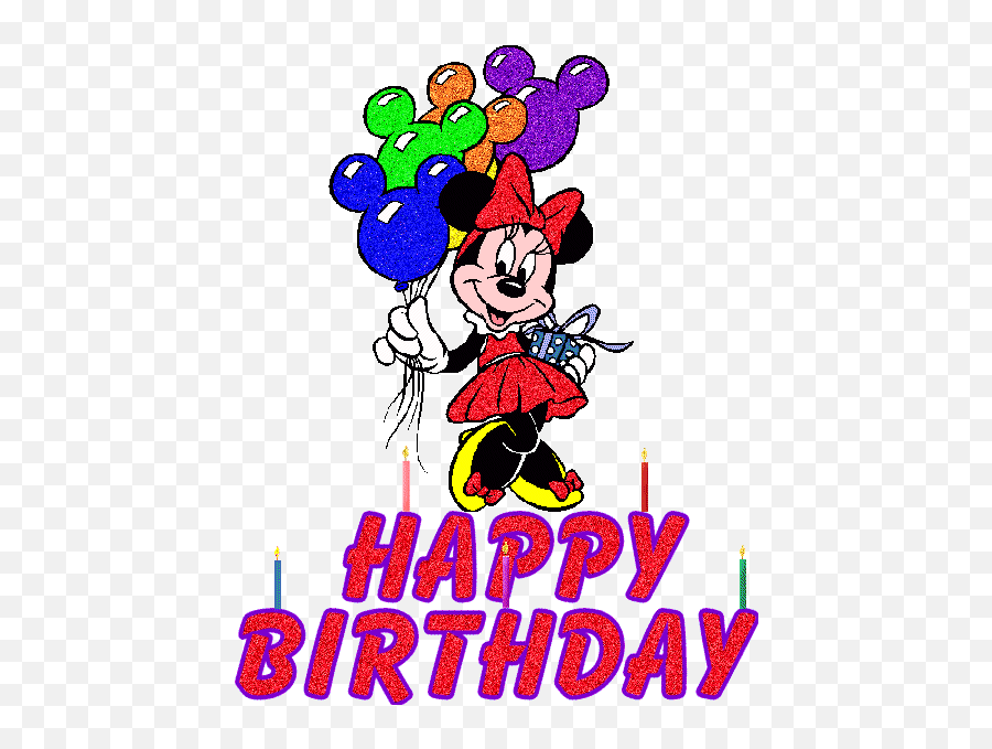 Minnie Mouse Con Globos Happy Birthday 904969 - Png Images Happy Birthday Gif Disney Princess,Globos Png