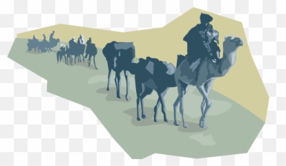 Beast Of Burden Camel In Caravan - Vector Image Clipart Png