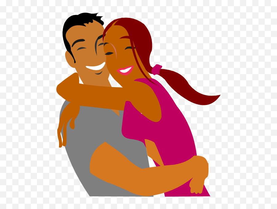 Couple Hugging Clip Art - Black Couple Cartoon Png,Couples Png