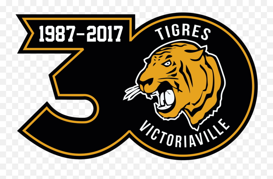 Victoriaville Tigres 30th Anniversary Logo Frozen Faceoff - Yellow Tiger Png,Tigres Logo