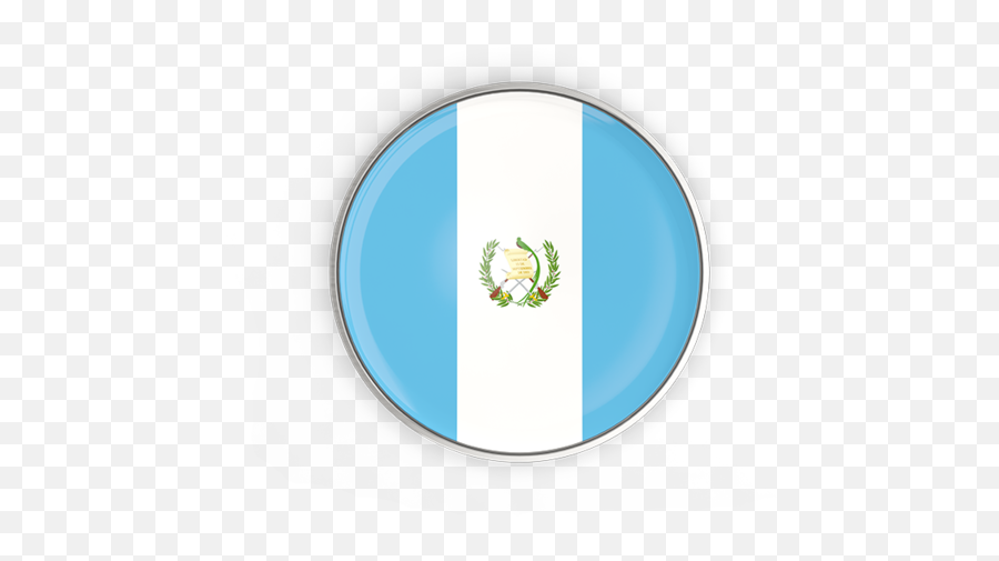 Round Button With Metal Frame - Guatemala Round Flag Png,Guatemala Flag Png