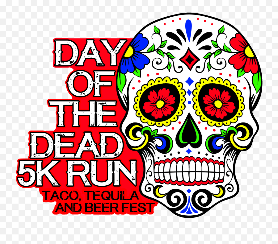 Day Of The Dead 5k - Mexican Sugar Skull Coloring Sheet Png,Day Of The Dead Png