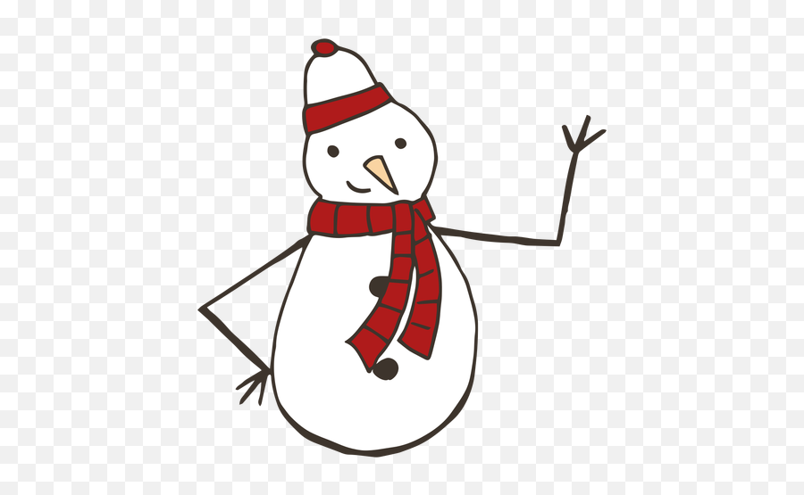 Snowman Carrot Hat Branch Button Scarf Sketch - Transparent Boneco De Neve Com Cachecol Png,Scarf Transparent Background